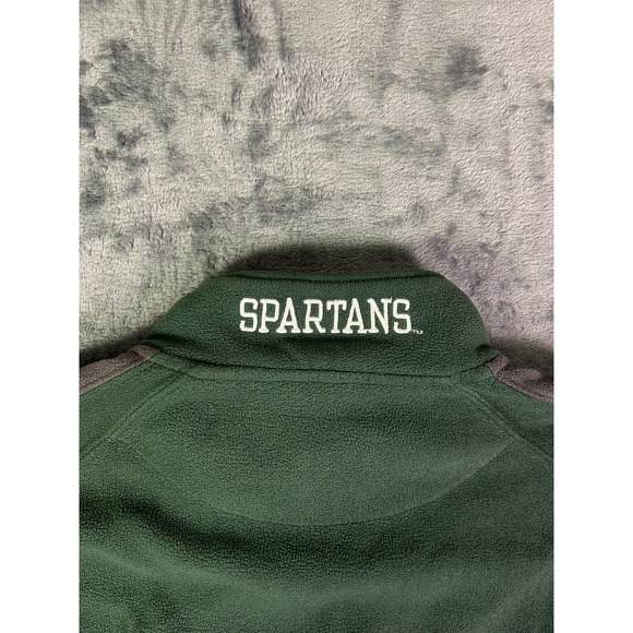 Michigan State Spartans Fleece 1/4 Zip Pullover XL Green Gray Gear for Sports - Picture 5 of 8